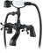 Blcak Victorian Bath Taps with Shower,Luckyhome Traditional 1/4 Turn Dual Lever Bathroom Tub Tap Mixer
