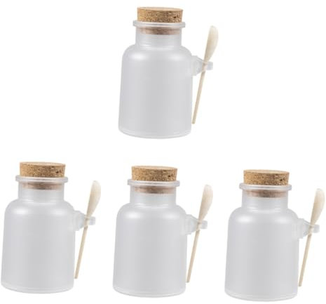 ABOOFAN 4 Set Von Versiegelten Vorratsgläser Badesalz Flasche Kork Deckel Unterverpackung Behälter für
