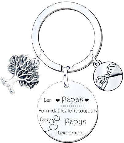 MNBVBV Porte clef Papy Cadeau - Des papas formidables font toujours des papy d'exception - Cadeau Papi Porte clef- Noël, Anniversaire Papy - Fête Grands-Pères - Annonce Futur Papy, Grand Père