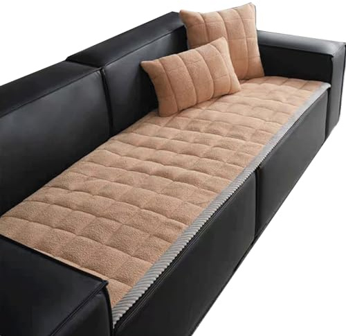 uyeoco Sofabezug Sofa Überzug Ecksofa L Form Couch überwurf,Plüsch Superweich Sofaüberwurf rutschfest Sofabezug Sofaüberwurf Verdicktes Dekoration Für 2 3 Sitzer Sofa (Color : 8@, Size : 50x160cm)
