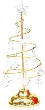Amagogo Weihnachtsbaum Lampen Ornament Metall Baum Nachtlicht Kristall Spirale Weihnachtsbaum Lampe für Weihnachten Hochzeit Winter Schlafzimmer
