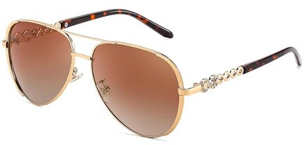 FEISEDY Retro 70er Sonnenbrille Polarisiert Damen Klassische Vintage Sonnenbrillen mit Metallrahmen UV400 Schutz B4147