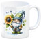 Gartenzwerg mit Sonnenblume Kaffeebecher Zwerg mit Sonnenblume - Gartenfigur Dekorative Zierpflanze Skulptur Blume Tasse im Gartenzwergdesign