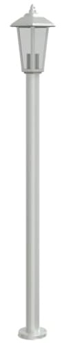 vidaXL Wegeleuchte, Außenleuchte mit IP44-Schutzart, Standleuchte mit Diffusor, Gartenlampe Außenlampe Stehleuchte, Silbern Edelstahl