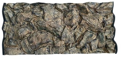 PLASTIKO - Aquarium Hintergrund 3D I Rückwänd 120x60 cm I Leicht zu Montieren und Reinigen I Keine Verklebung Erforderlich I Sicher für Tiere I Gelb mit einem Muster aus Hohen Steinen