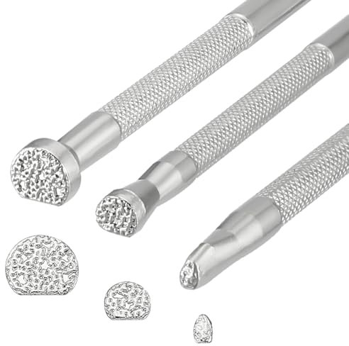 AHANDMAKER 3 Stück Leder Stanzwerkzeuge 3 Stile Lederhandwerk Schnitzwerkzeug Stempel Stanz Set Professionelle Leder Stempelwerkzeuge Für Die Lederverarbeitung Metall Leder Prägewerkzeuge