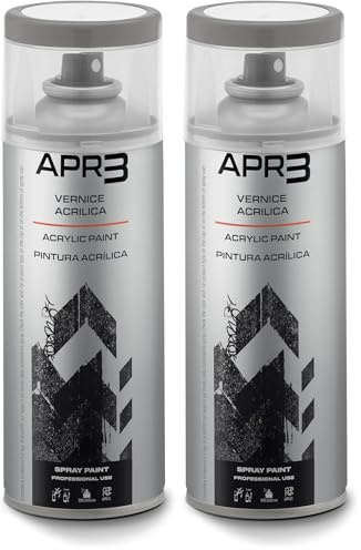 APR3 - S4009006 Vernis peinture Acrylique Multi-Usage, Couleur Alluminium RAL 9006, Aérosol En Fer-Blanc Recyclable de 400 ml (Lot de 2)