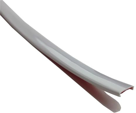 16.4 ft Self Adhesive U Channel Edge Trim Veneer Edging Trim, Flexible Edge Protector Sheet Fits 4-30mm Edge, Edge Strip for Countertop Table Cabinets Shelves Restoration(Bright white,8.5mm)