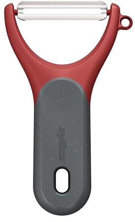Zyliss Éplucheur de Tomates en Forme de Y, Peau Fine/Kiwis/Poivrons/Pêches, Lame Dentelée Acier Inoxydable, Manche en Paille de Blé écologique, Passe au Lave-Vaisselle, Garantie 5 Ans