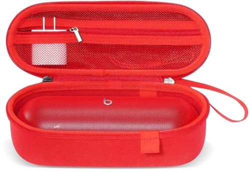 ProCase Custodia Compatibile con Beats Pill Altoparlante Bluetooth Wireless, Scatola Altoparlante con Tasca Extra in Rete Adatta ai Viaggi -Rosso