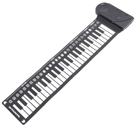 Roll-Up-Keyboard-Klavier 49 Tasten Flexible Klaviertastatur aus Silikon für Anfänger 16 Töne 10 Rhythmen Tragbares wiederaufladbares elektronisches Handrollklavier mit Lautsprecher