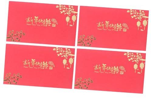 STOBOK 4pcs Grußkarten Neue Jahr Karten Gruß Papier Karten Set Chinesische Segen Muster