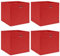 Tomostar Foldable Storage Box Set of 4, Cube Storage Basket Bin Cloth Organiser 4 pcs Red 32x32x32 cm Fabric
