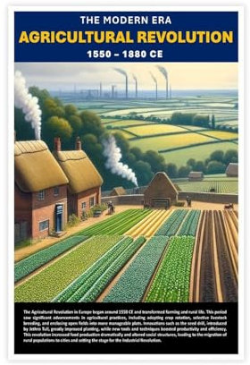 FDBEKPJY Poster auf Leinwand, Motiv The Agricultural Revolution, 60 x 90 cm