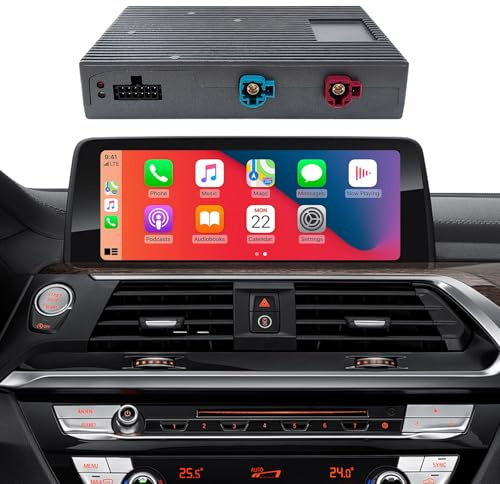 Kit de decodificador inalámbrico CarPlay y Android Auto para BMW EVO 2016+ | Plug & Play Adaptador inalámbrico CarPlay para BMW sistema EVO MGU ID5 ID6 ID7 con SWC WIFI Bluetooth Siri Navegación GPS
