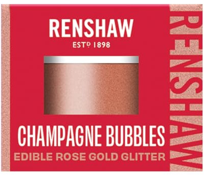 Renshaw Edible Glitter Pot, Champagne Bubbles (Rose Gold), 3 g (Pack of 1) | High Shine Glitter, Easy Application, 100% Edible, Versatile for Cakes & Cupcakes