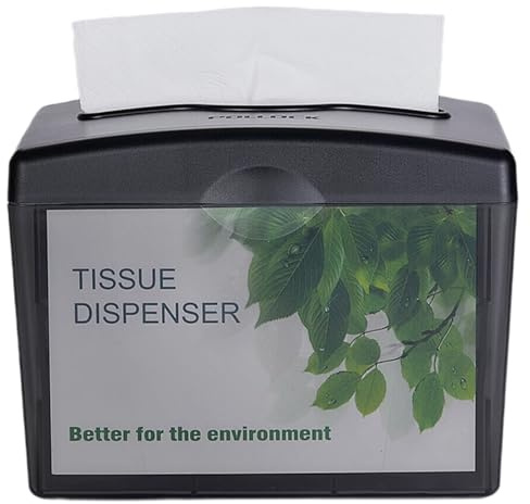 Pollock Tischspender, Papierhandtuchspender für Multifold Papierhandtücher, Tisch Serviettenspender, Tissue Boxspender, Große Kapazität, für Küche Restaurant Badezimmer Büro - Transparentes Schwarz