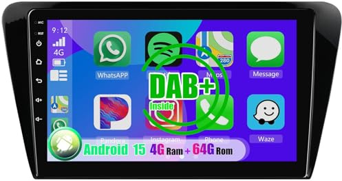 Android CarPlay Radio para Skoda Octavia 3 2013-2018 10 Pulgada Touchscreen 2 DIN Autoradio con Android Auto Navegación GPS FM Bluetooth Wi-Fi Cámara Trasera(8+128GB 8Core)