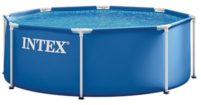 INTEX Piscina Exterior con Estructura de Acero, Redonda, 244 x 76 cm, Azul, Montaje en 30 Minutos