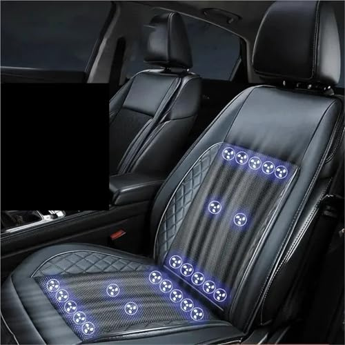 tnbru Lote Fundas Asientos Coche Funda Cojín Silla Asiento Ventilado Verano Coche 12V 8/16/ 24 Ventiladores Almohadilla Refrigeración Asiento Asiento Refrigerado(Black 24 Fan 12V)
