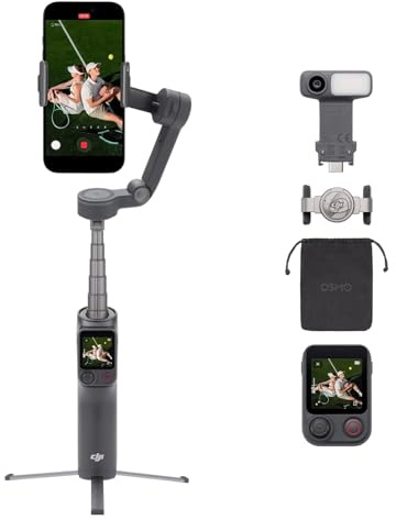 Osmo Mobile 8P stabilizzatore per iPhone e Android, manico telescopico e treppiede integrati, batteria da 10 h, stabilizzazione su tre assi, modulo di tracciamento (AdvancedTracking Combo)