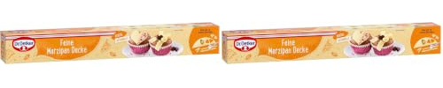 Dr. Oetker Feine Marzipan Decke, 300 g, fertig ausgerollter Überzug, zum Umhüllen und Verzieren von Torten, Kuchen & Gebäck bis Ø 26 cm, sofort gebrauchsfähig, vegan (Packung mit 2)