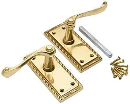 Georgian Latch Handle Set 117mm JG2PB - Polished Brass
