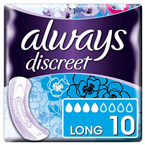 Always Discreet Plus Long Incontinence Pads for Bladder Weakness Pack of 10