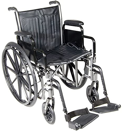 McKesson Wheelchair, Black, Swing Away, 18 in