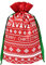 YeahiBaby 3 Stücke Nikolaussäckchen Weihnachten Säckchen mit Kordelzug Geschenkbeutel Geschenksäckchen Weihnachtsdeko Süßigkeiten Beutel zum Befüllen (rot)