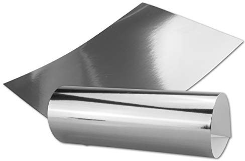 Silber Metall Spiegel Papier - 30er-Set - spiegelnd Silber - Rückseite Weiß - DIN A4 21,0 x 29,5 cm -Ideal zum Basteln und Selbstgestalten