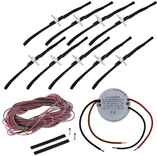 Fugenkreuz 9er Set Warmweiss; 9 x Fliesen LED Fugenlicht inkl. Netzteil - Fugen Kreuz LED