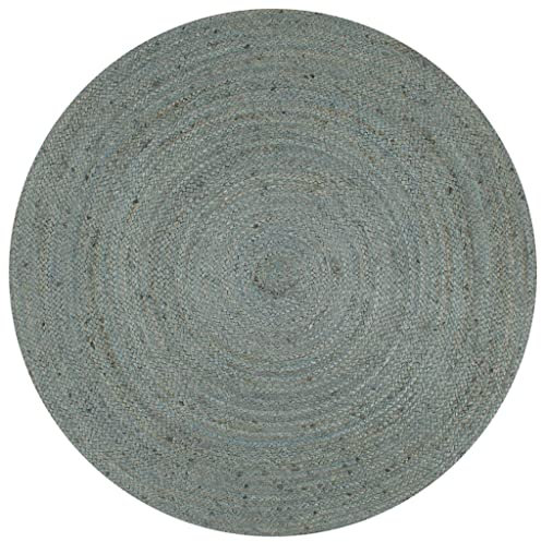 vidaXL Teppich Handgefertigt Kurzflor Wohnzimmerteppich Juteteppich Handwebteppich Läufer Schlafzimmer Flur Geflochtene Jute Rund 150cm Olivgrün