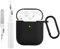 Teyomi Hülle kompatibel mit AirPods 2 mit Karabinerhaken, Schutzhülle kompatibel mit Apple Airpods 2 mit Reinigungsset, Silikonhülle kompatibel mit Airpods 1 2 Case (Schwarz)