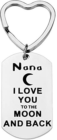 QIFENG Love Keychain Gift Moon and Back Key Ring for Birthday, Christmas, Thanksgiving
