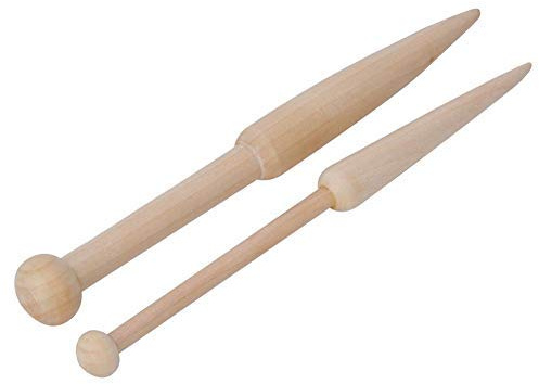 2 Stücke Buchenholz Bobbin Stick Shuttle Nadel Handwerkzeug für Wollpullover Tapisserie Teppich Schal Weben Häkeln DIY