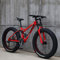 Wind Greeting 26 Zoll Mountainbike,21 Gang-Schaltung Erwachsene Fette Reifen Fahrrad,Rahmen aus Kohlenstoffstahl,Vollfederung Scheibenbremsen Hardtail Bike (Rot)