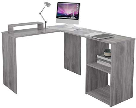 Hadwin 120 x 48cm Computer Desk with Drawers and Power Outlet, Office Desks with Monitor Stand and Cable Management, Study Table with Shelves Storage for Home Office Bedroom