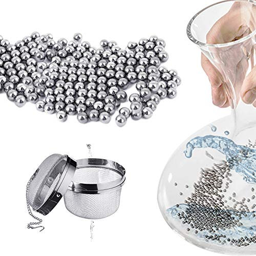 SkingHong Stainless Steel Cleaning Beads Balls 1200 Pieces with Strainer Set, Multifunctional Cleaning Tools for Decanter, Vase, Wine Glass Carafe, Bottles Cleaning Brush