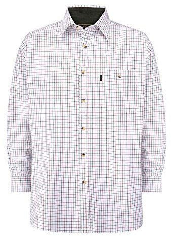 Walker and Hawkes - Chemise pour Homme - 100% Coton - Manches Longues/à Carreaux - Style Campagne - Bleu - XL (46'')