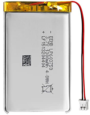 EEMB 3.7V Lipo Battery 1300mAh LP603759 Lithium Polymer Ion Battery Rechargeable lithium ion polymer battery with JST connector