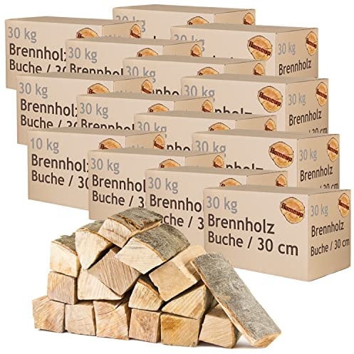 Brennholz Kaminholz Holz 5-500 kg Für Ofen und Kamin Kaminofen Feuerschale Grill Buche Feuerholz Buchenholz Holzscheite Wood 30 cm flameup, Menge:400 kg