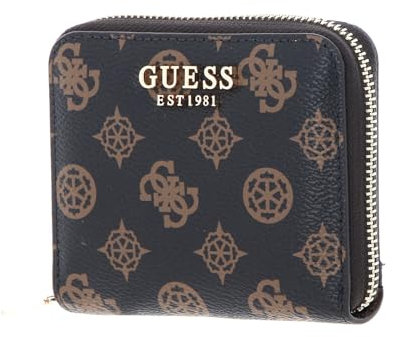 GUESS Women Laurel SLG SMALL Zip Around Wallet, Mocha Logo