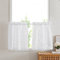 PONY DANCE Scheibengardinen Kurz Leinenoptik Gardinen Weiss Halbtransparent Bistrogardine 2er Set für Kleine Fenster Küche Wohnzimmer Vorhänge B 60 x H 120 cm, Weiß