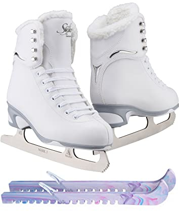 Jackson Ultima Finesse JS180 / JS181 / JS184 Eiskunstlaufschuhe für Damen und Mädchen Bundle mit Guardog Skate Guards verbessert, gerade gestartet 2023