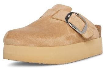 Madden Girl Women's Cutiepiie Platform Clog, Sand Fabric, 9.5