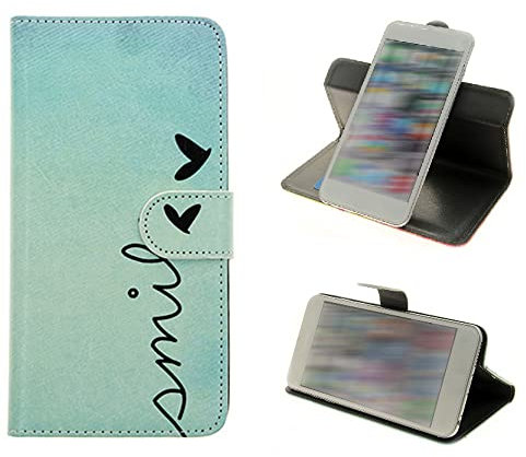 K-S-Trade Qualitativ & Innovativ Schutz Hülle Handy Hülle Für Telekom T Phone 2023 Hülle Handyhülle Cover Bookstyle Etui Handyhülle “Smile“