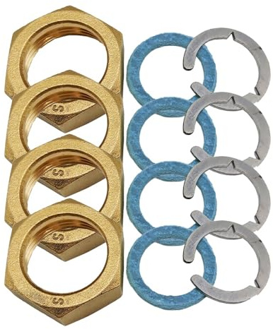 4er-Set 1 Zoll Überwurfmuttern DN20 Edelstahlwellrohr + Segmentringe & Dichtung bis 260°C