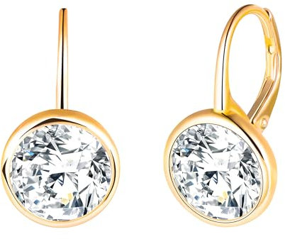 CONILOK Zirkon Ohrringe Silber 925 Creolen Ohrhänger Gold Damen Schmuck Ohrring Kleine Geschenke für Frauen Freundin Mama Geburtstag Weihnachtstag Valentinstag Muttertag