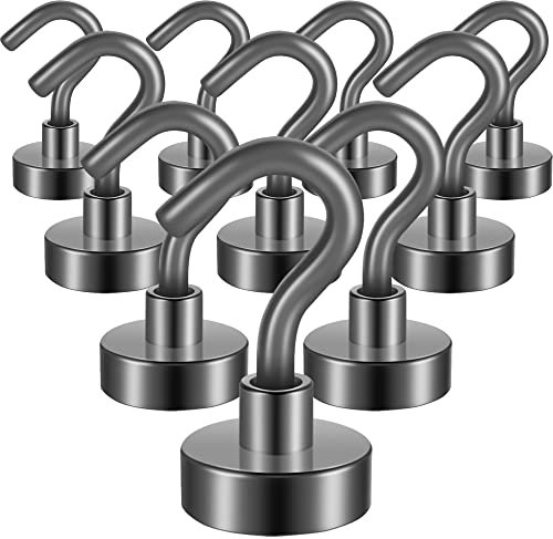 Neosmuk Magnethaken,10kg+Extra Stark Magnet Haken für Grill, Neodym Magnete,Magnet halter,Haken Magnetisch Werkstatteinrichtung(Rotguss,10 Stück)